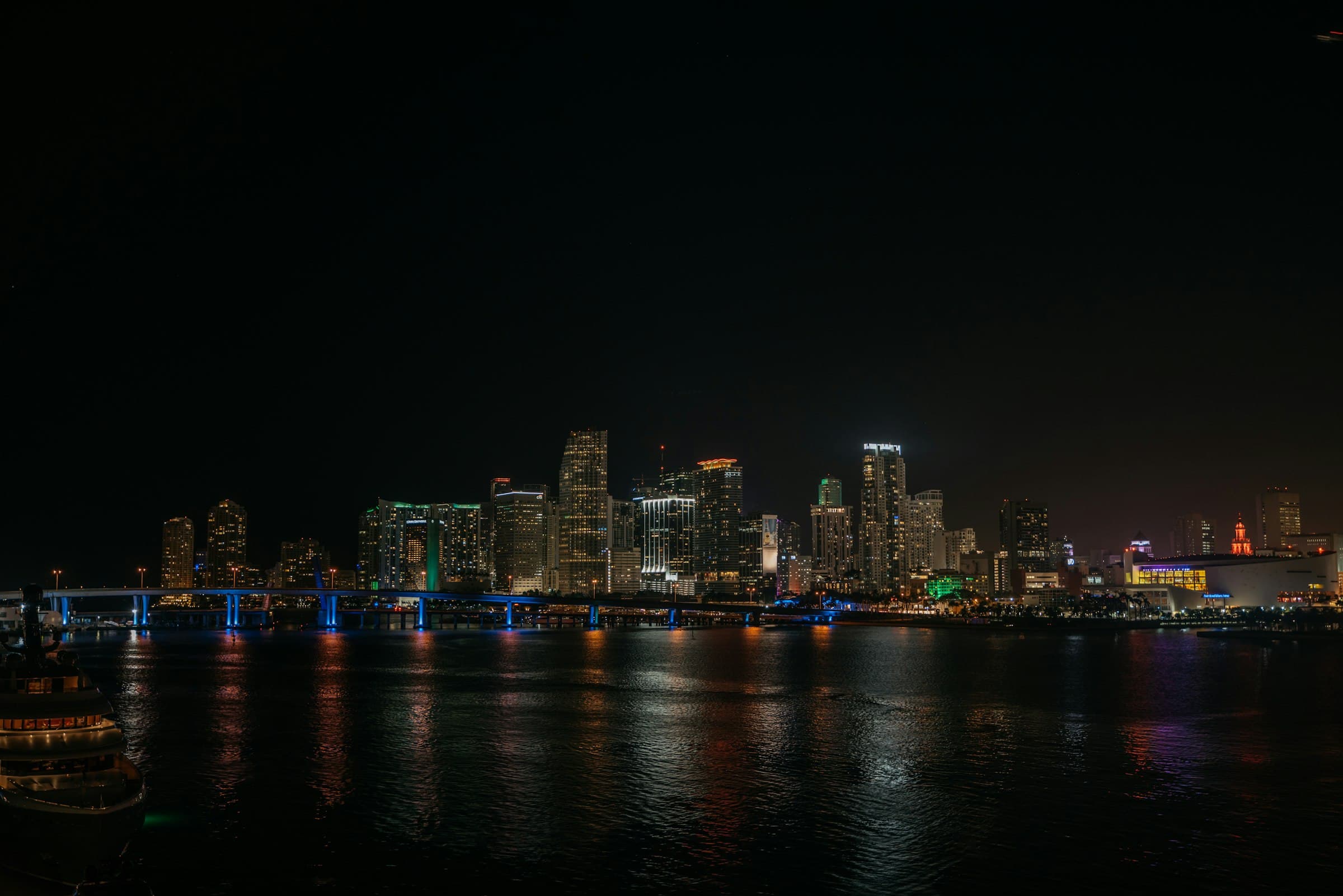 Miami skyline at night