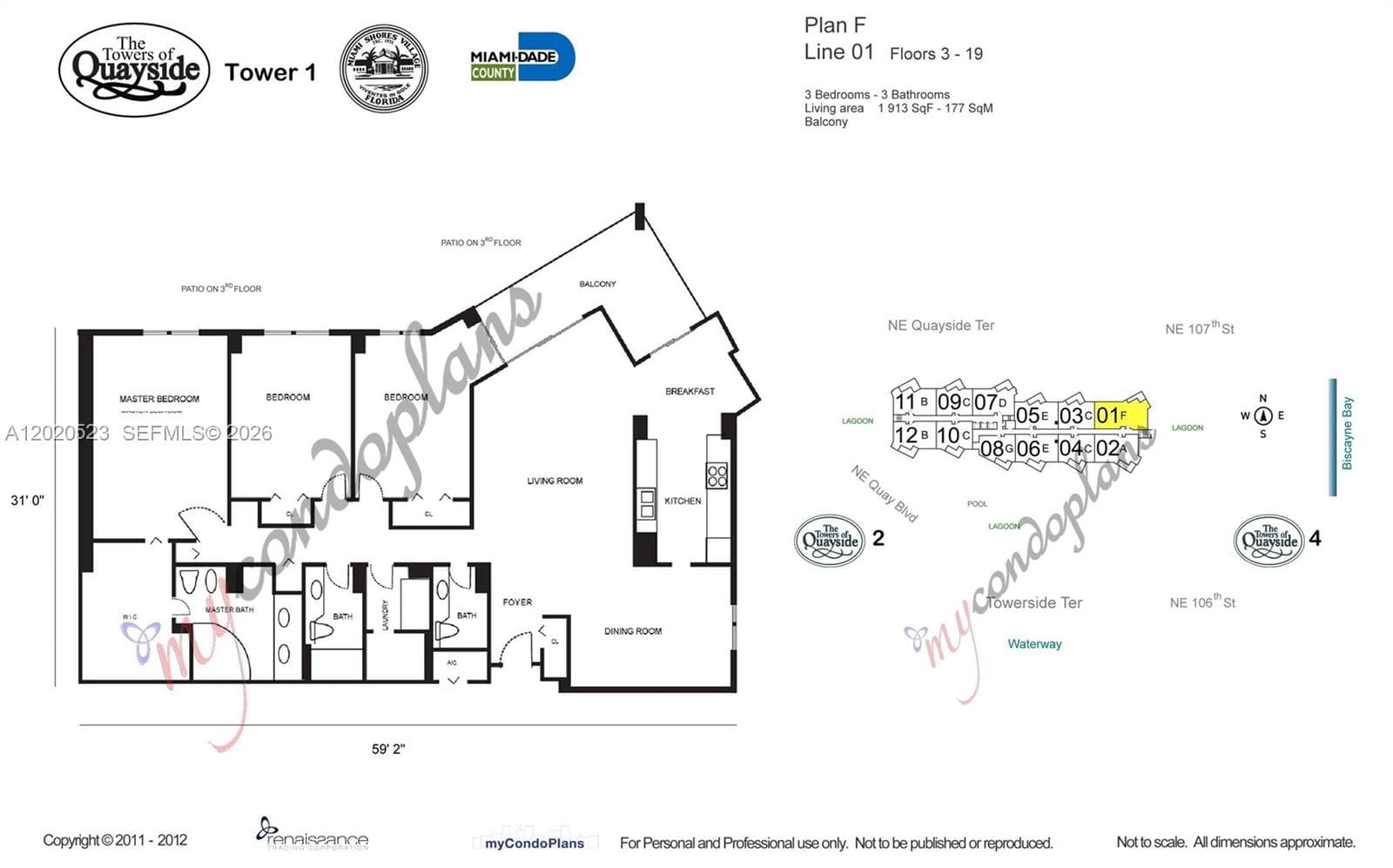 1000 Quayside Ter # 701, Miami FL 33138
